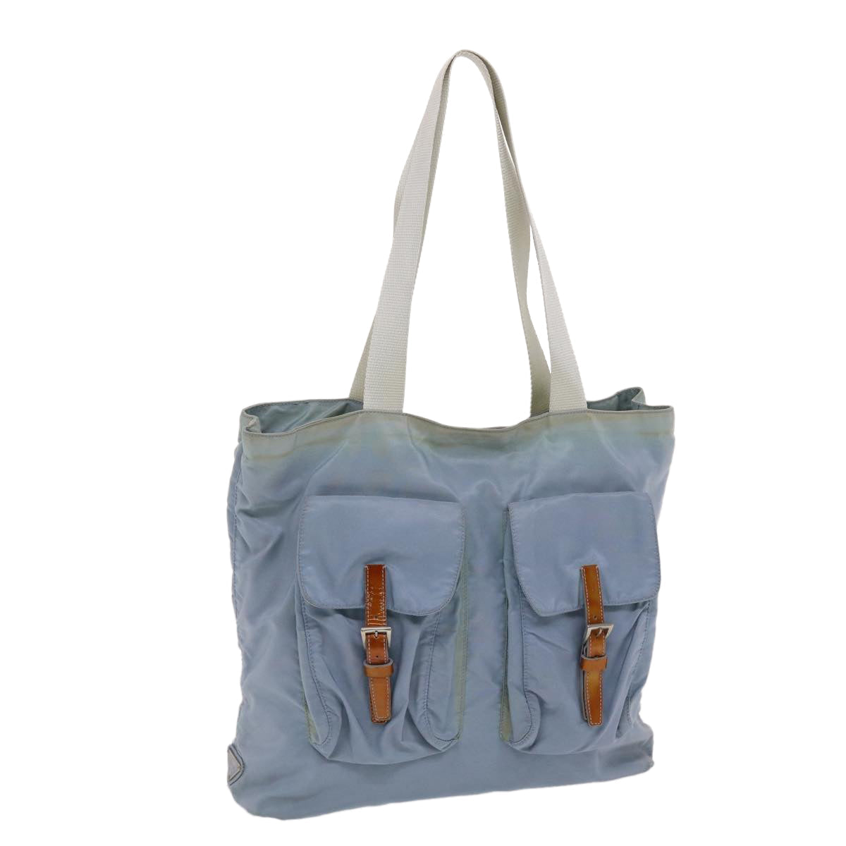 Prada Tote Bag Light Nylon Blue Light Blue 49298