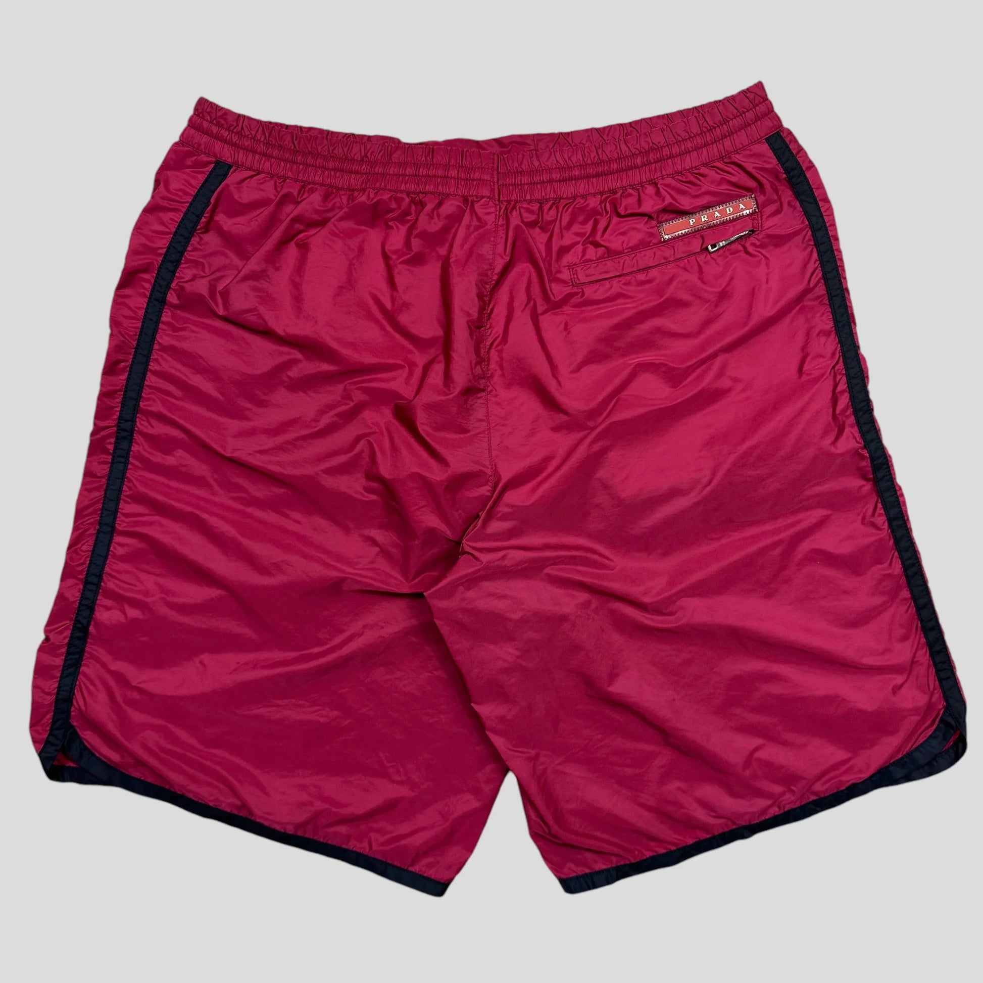 Prada Handbag Tab Stash Pocket Shorts - L Nylon Red