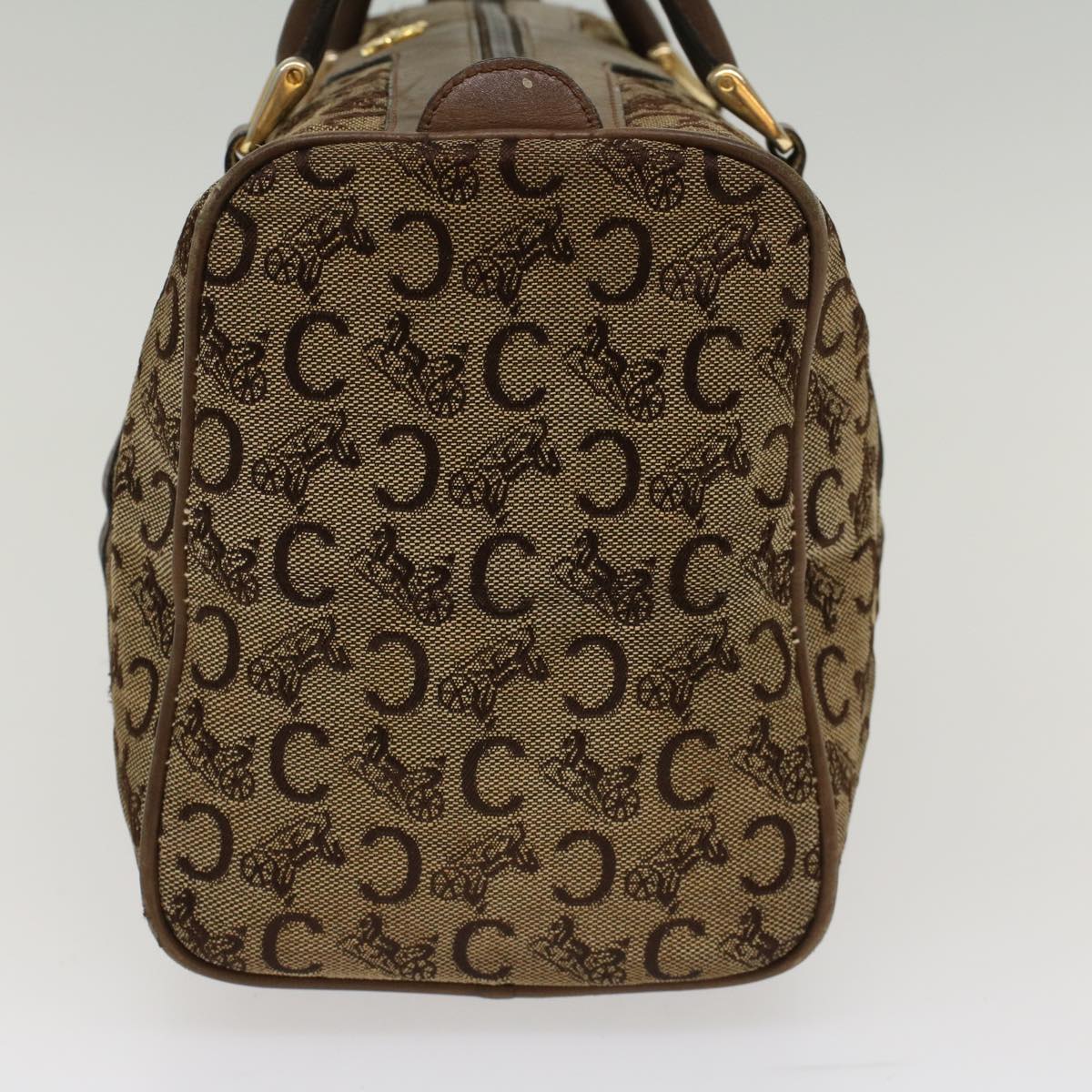 Luxury C Macadam Hand Bag Beige Leather Canvas Travel Bag