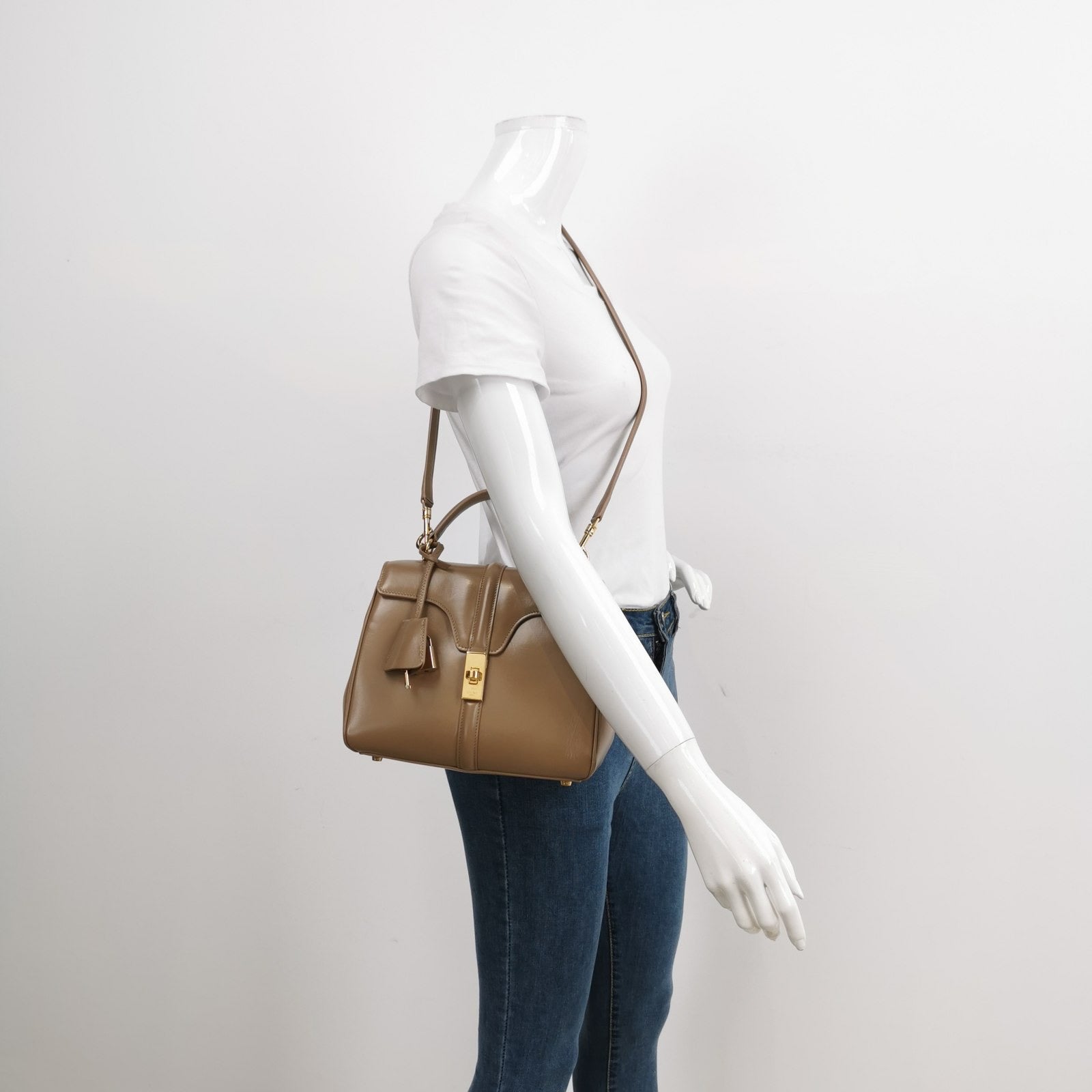 Celine Bag Smooth Calfskin Leather Beige Travel Bag