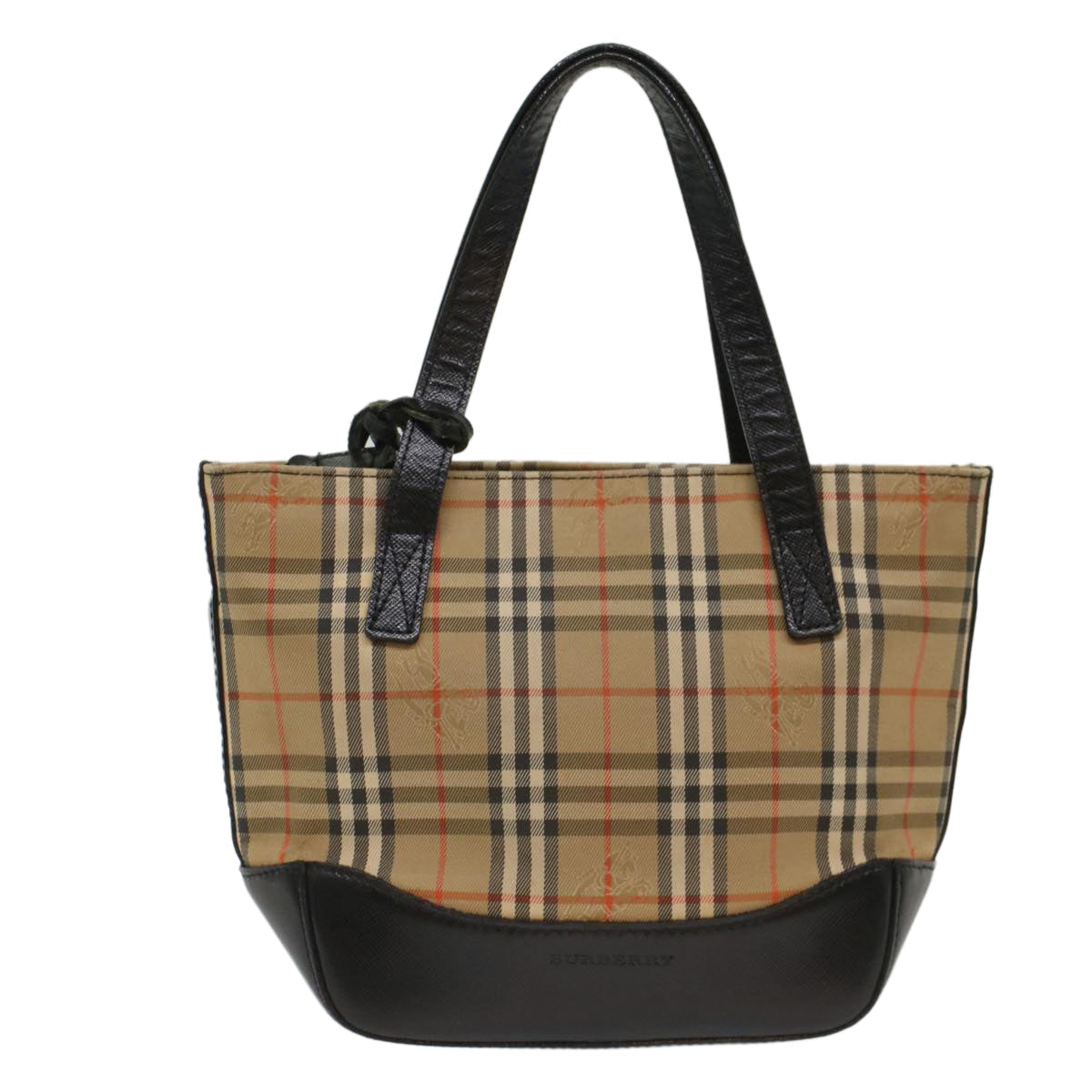 Burberry Luxury Nova Check Hand Bag Auth Leather Nylon Beige Travel Bag Beige Auth 49617