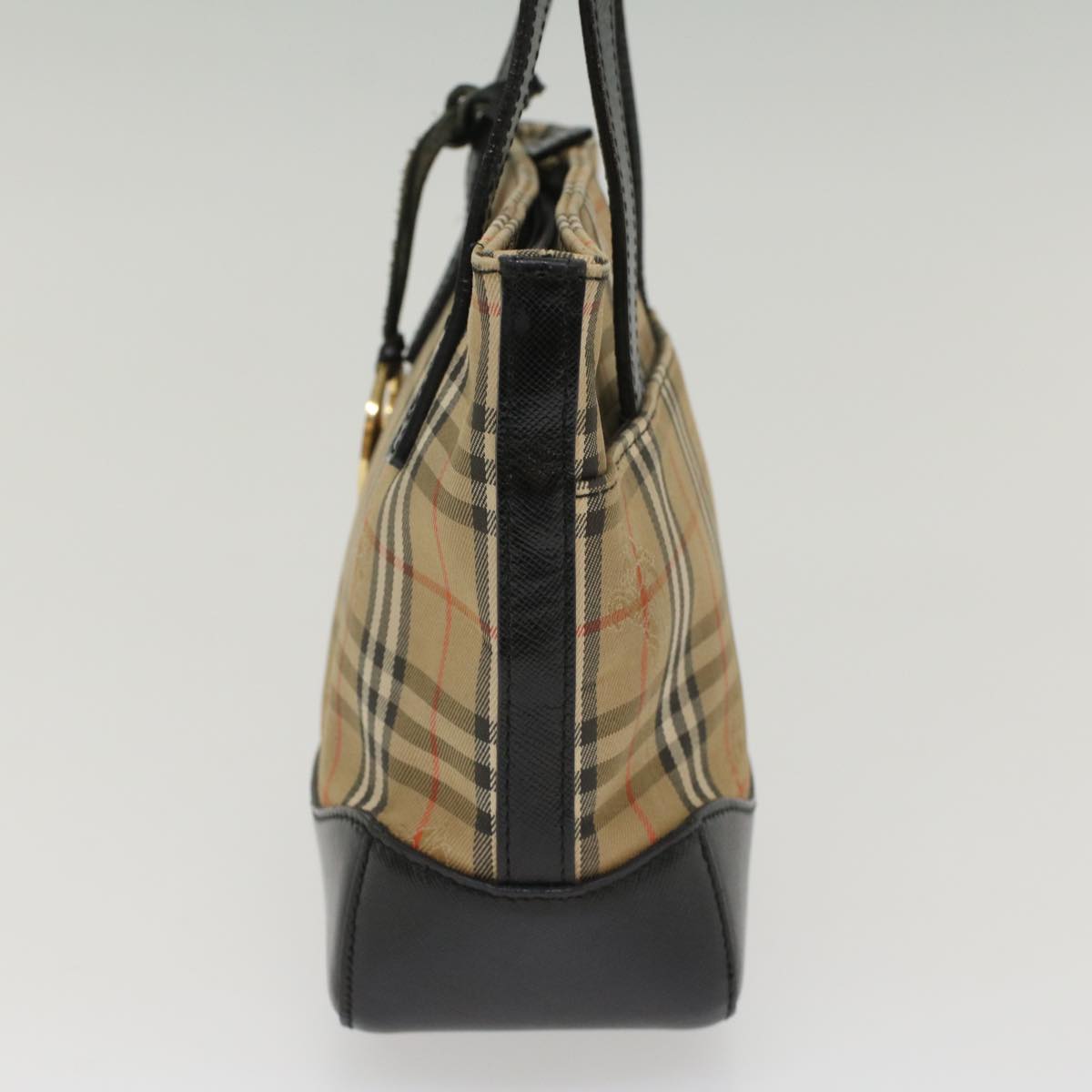 Burberry Luxury Nova Check Hand Bag Auth Leather Nylon Beige Travel Bag Beige Auth 49617