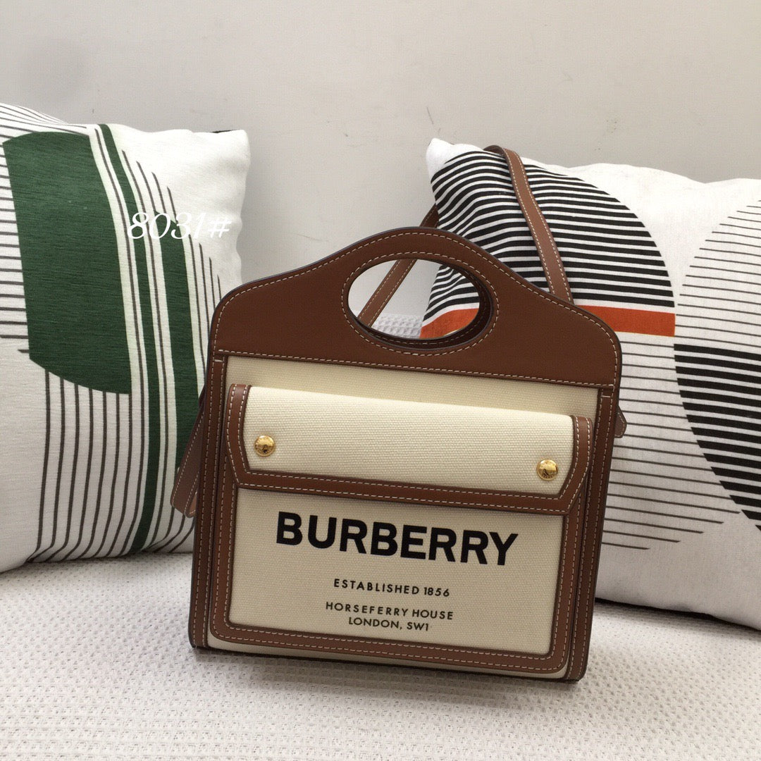 Top Quality Two Tone And Pocket Bag Canvas Brown Travel Bag