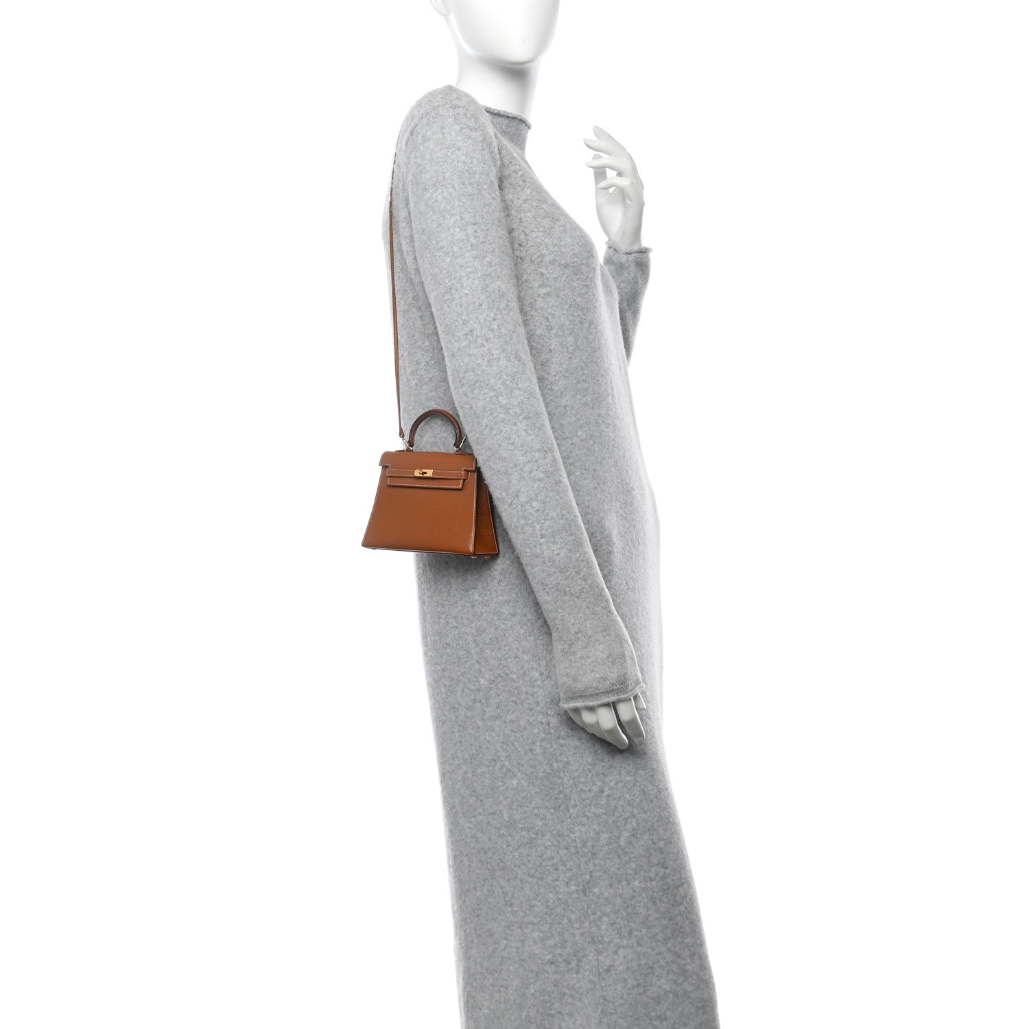 Hermes Courchevel Kelly Sellier Handbag Gold Micro Travel Bag