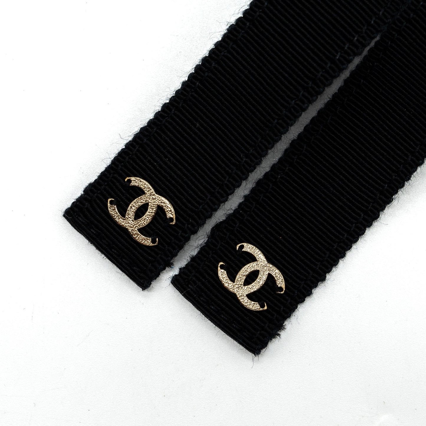Chanel Grosgrain CC Bow Belt LGHW Black