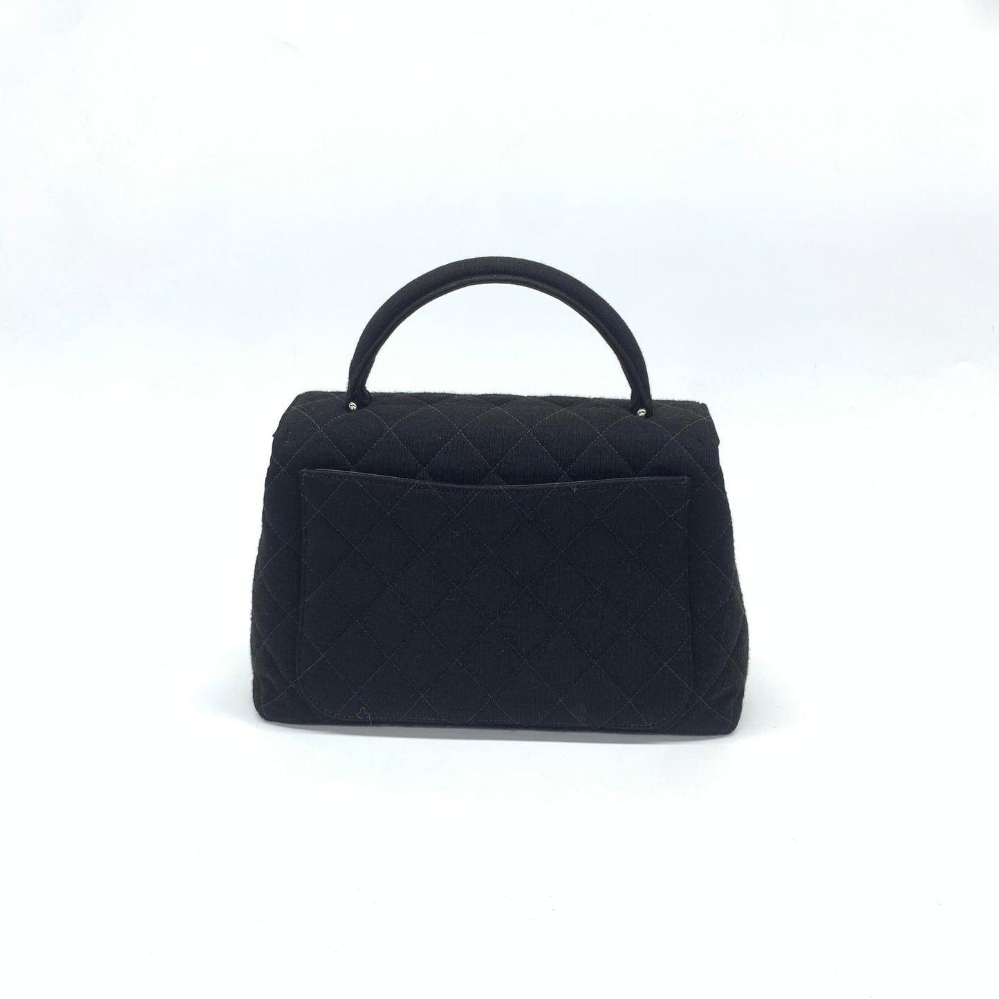 Chanel Top Handle Kelly Coco Handle Flap Black Silver Shoulder Bag