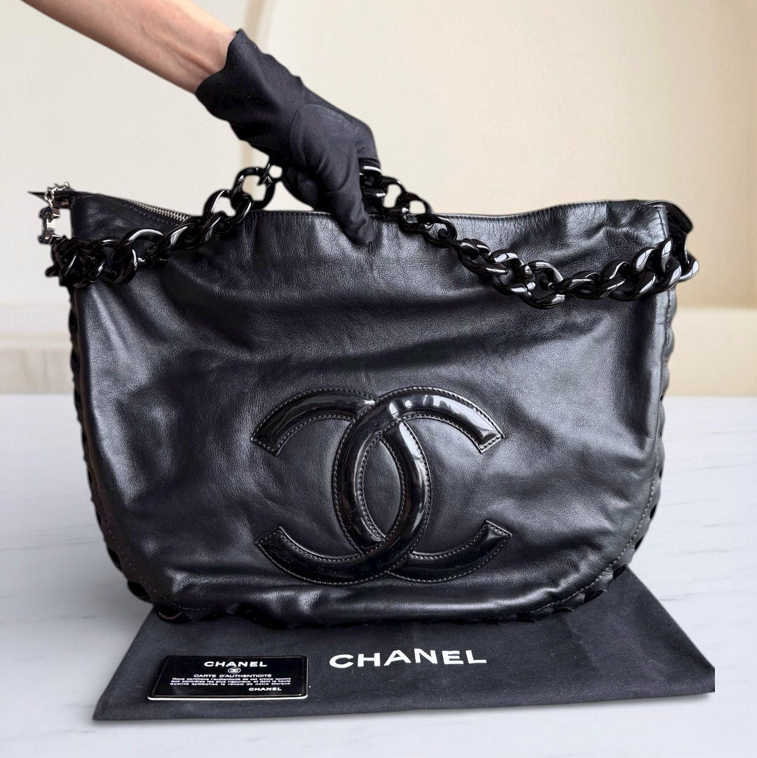 Chanel Shopping Tote - Calfskin Hardware Series 11 Quilted Black Tote Bag