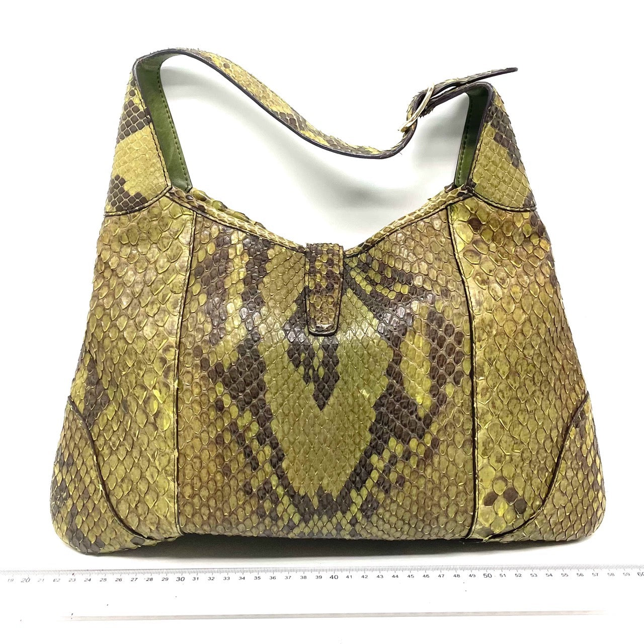 Gucci Jackie Rare Leather Python Green Travel Bag