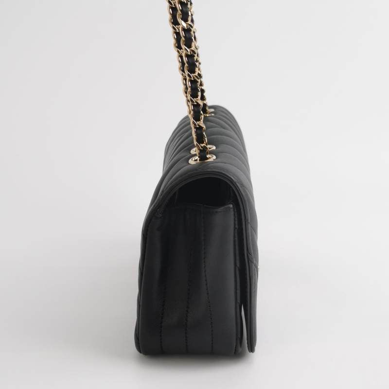 Chanel Classic Flap Rectangular Chevron Quilted Calfskin Black Leather Mini Bag