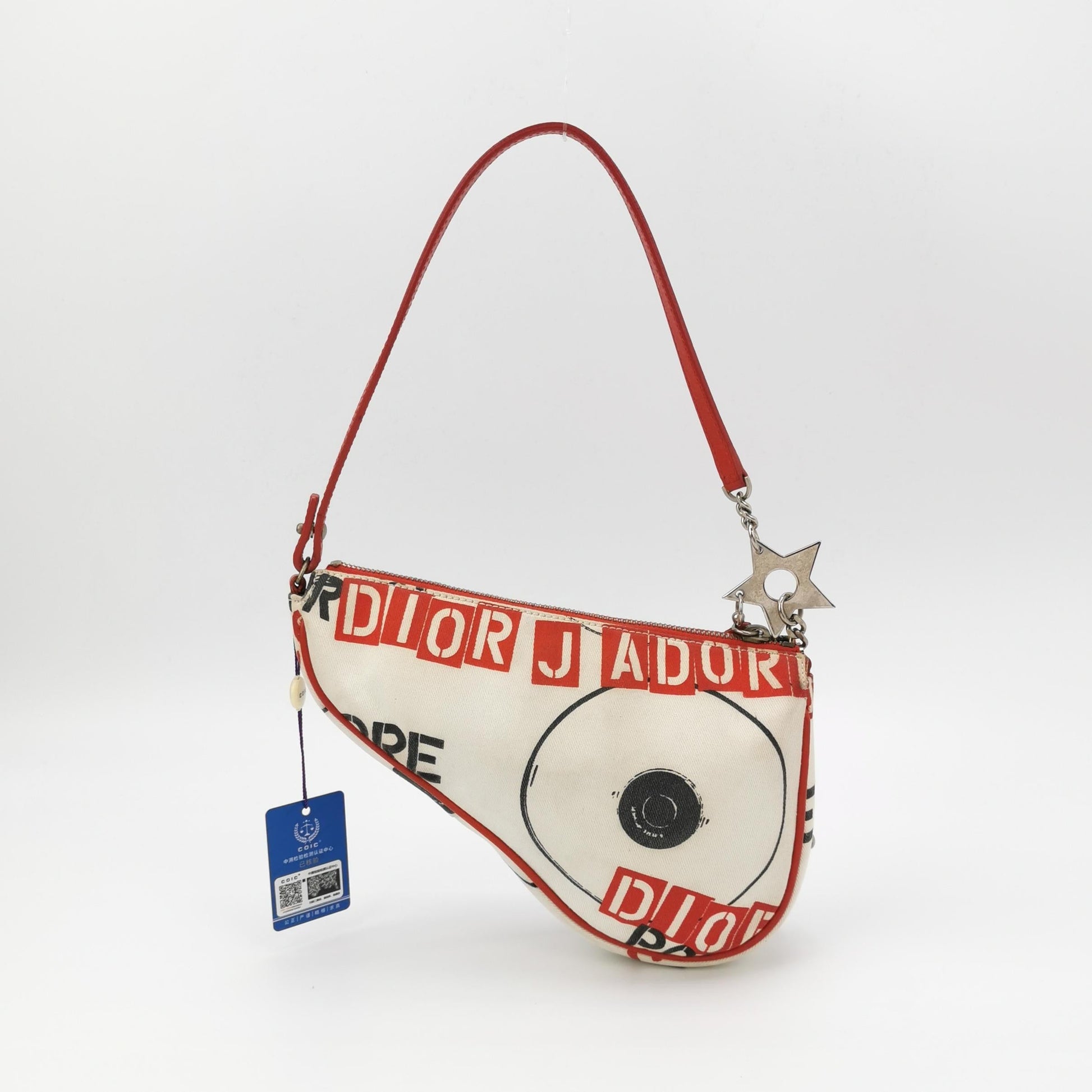 Dior Saddle Mini Classic Hardcore By John Galliano Canvas White Travel Bag