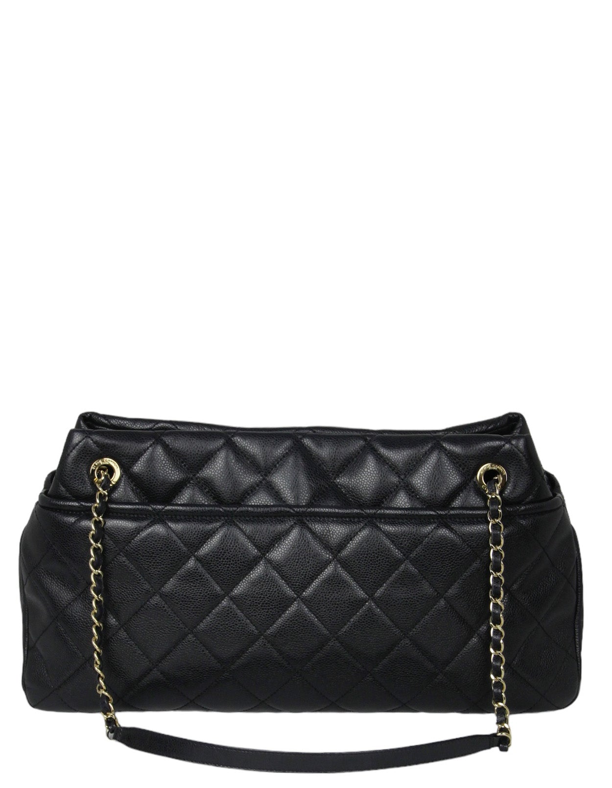 Chanel Black Caviar Timeless Soft Shopper Tote Bag