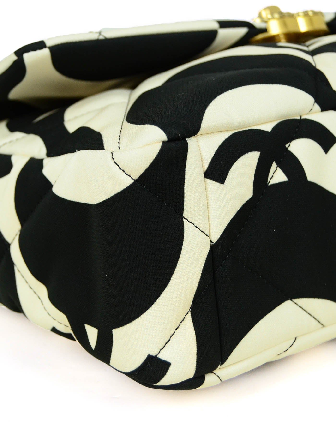 Chanel 2021 Black/ Ecru Fabric CC Printed Large 19 Flap Bag
