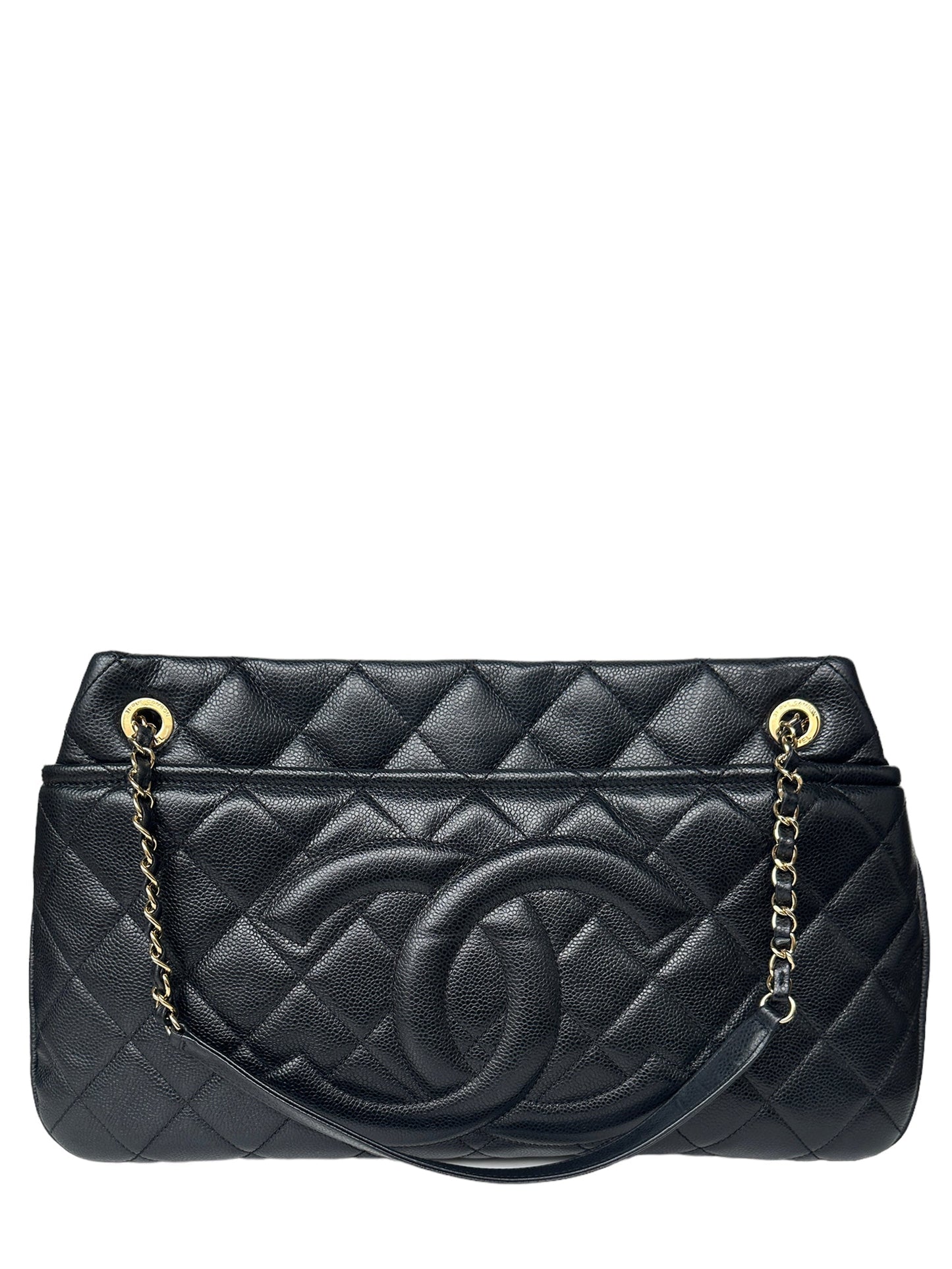 Chanel Black Caviar Leather Timeless Soft Shopper Women Shoes
