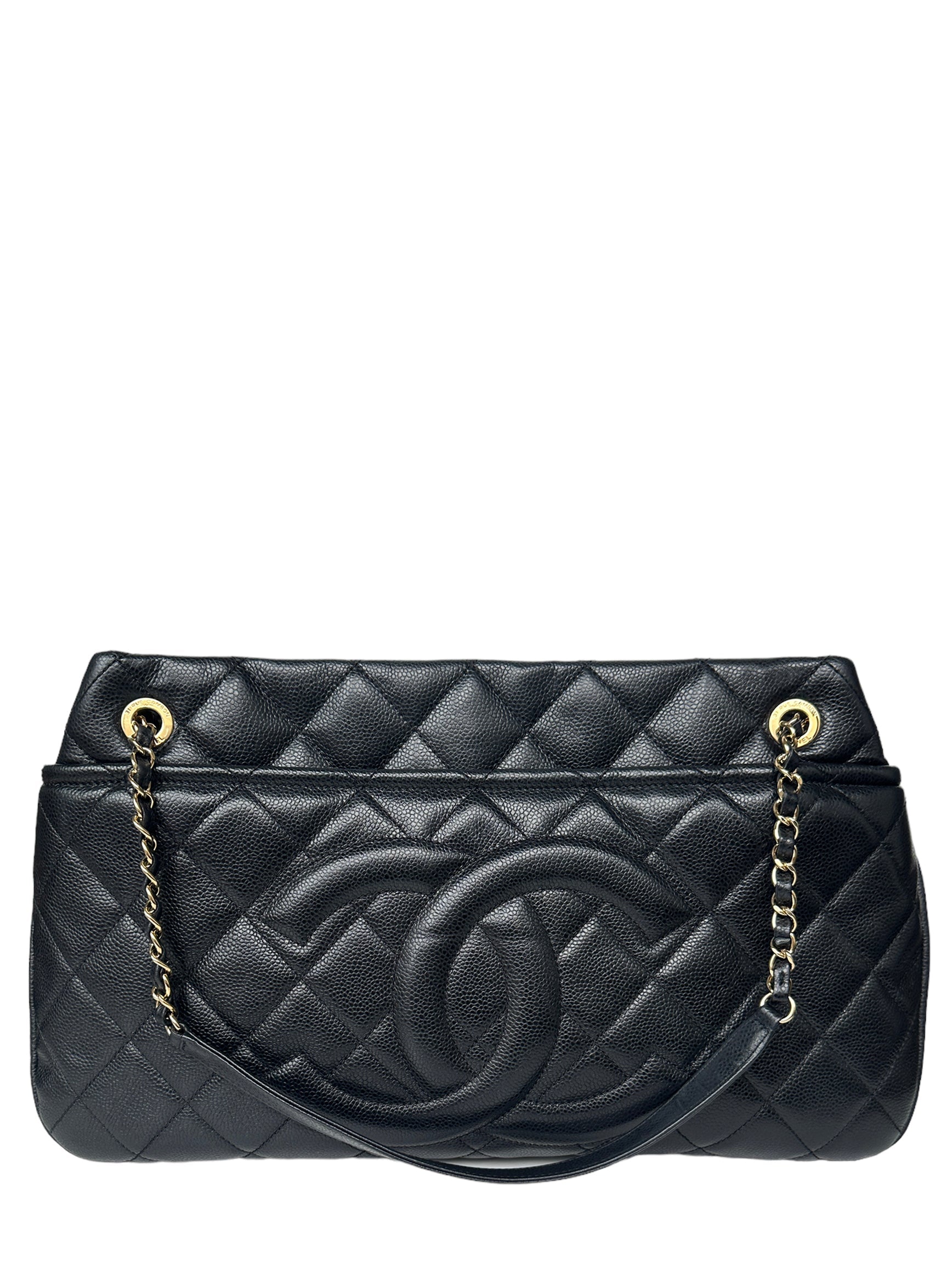 Chanel Black Caviar Leather Timeless Soft Shopper Women Shoes
