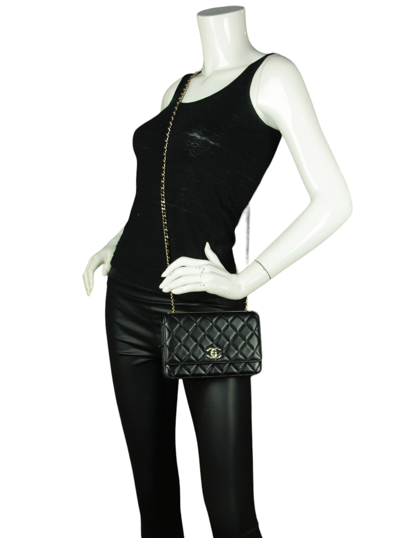 Chanel New 2023 Black Quilted Trendy CC WOC Women Shoes