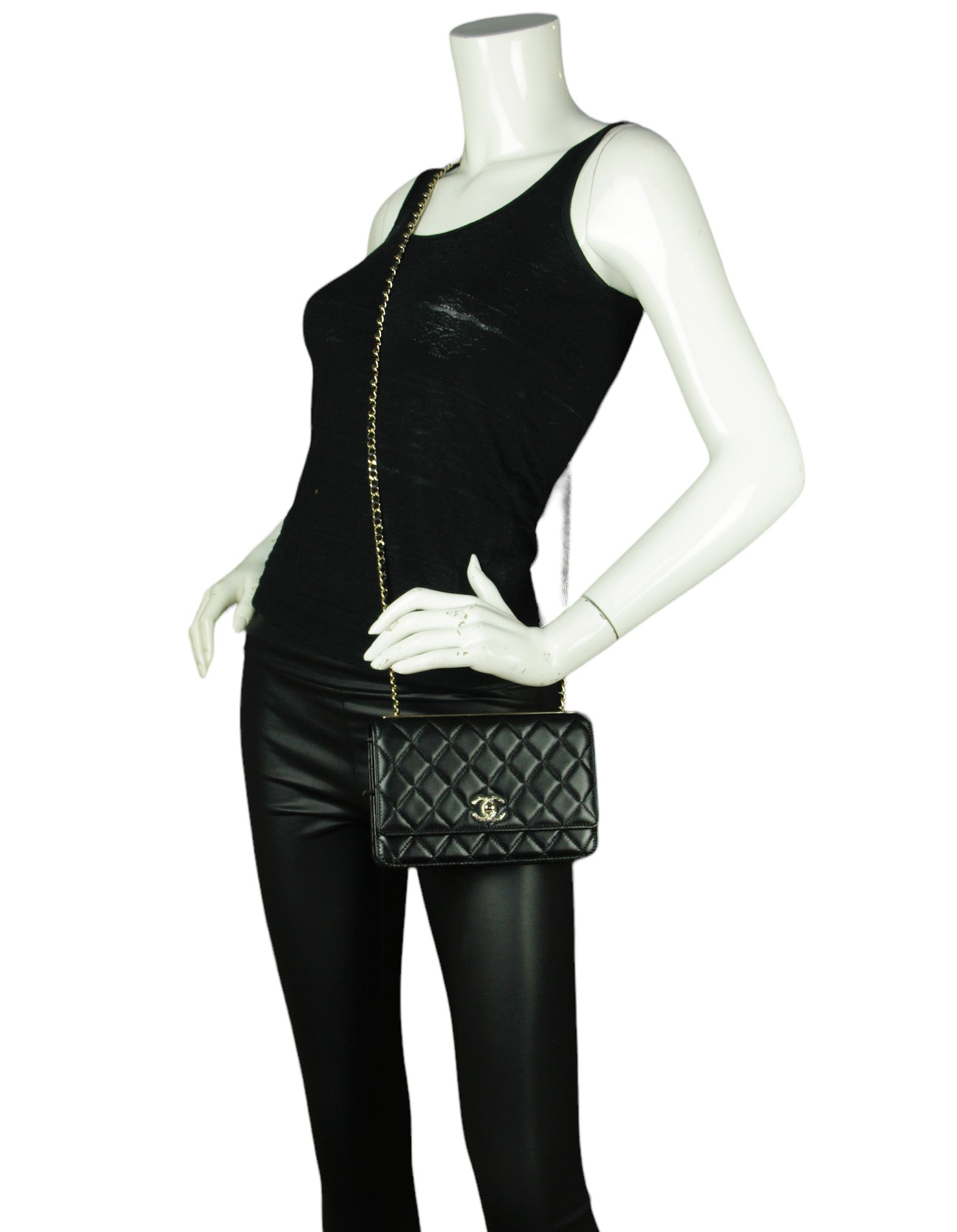 Chanel New 2023 Black Quilted Trendy CC WOC Women Shoes