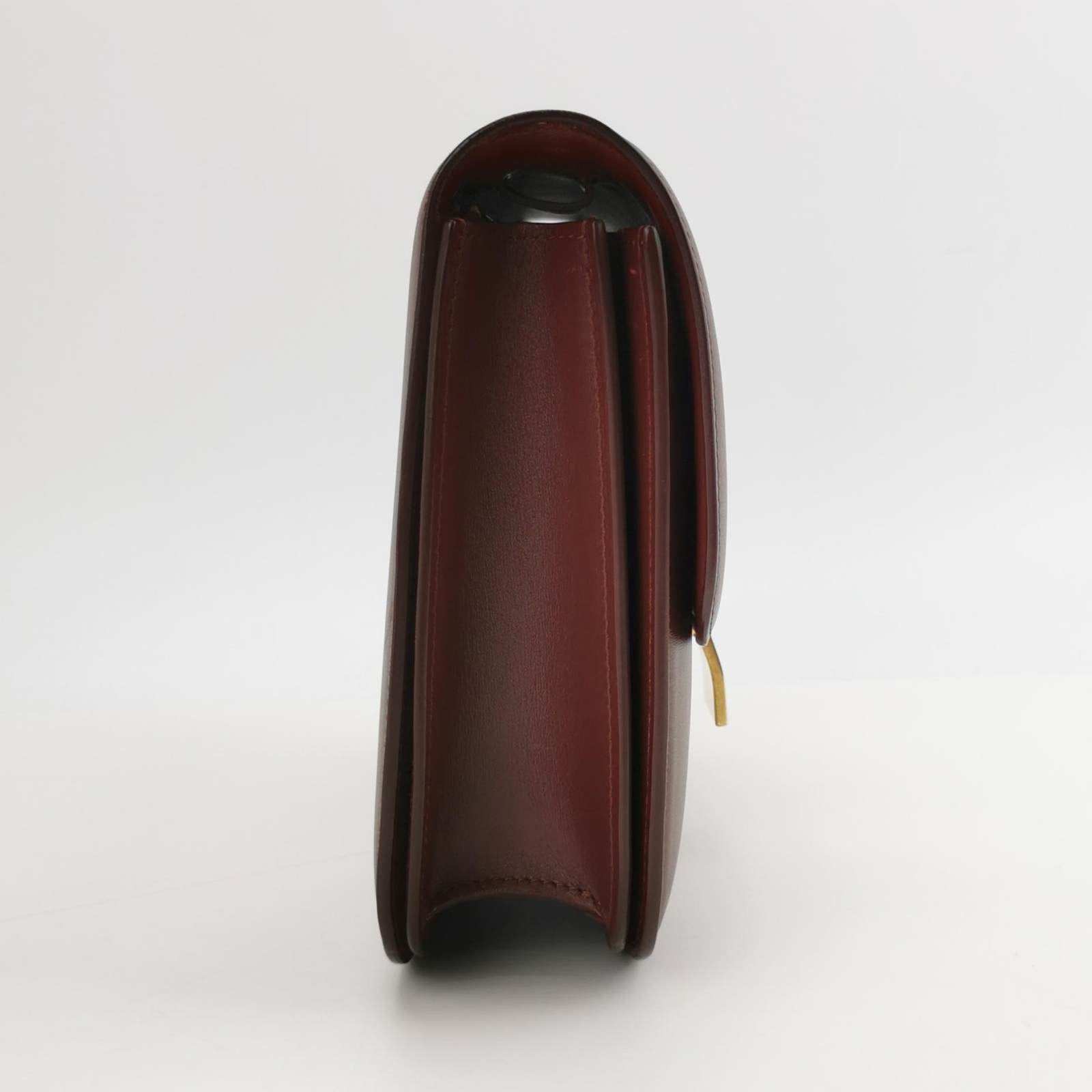 Classic Burgundy Box Crossbody Bag Leather Flap