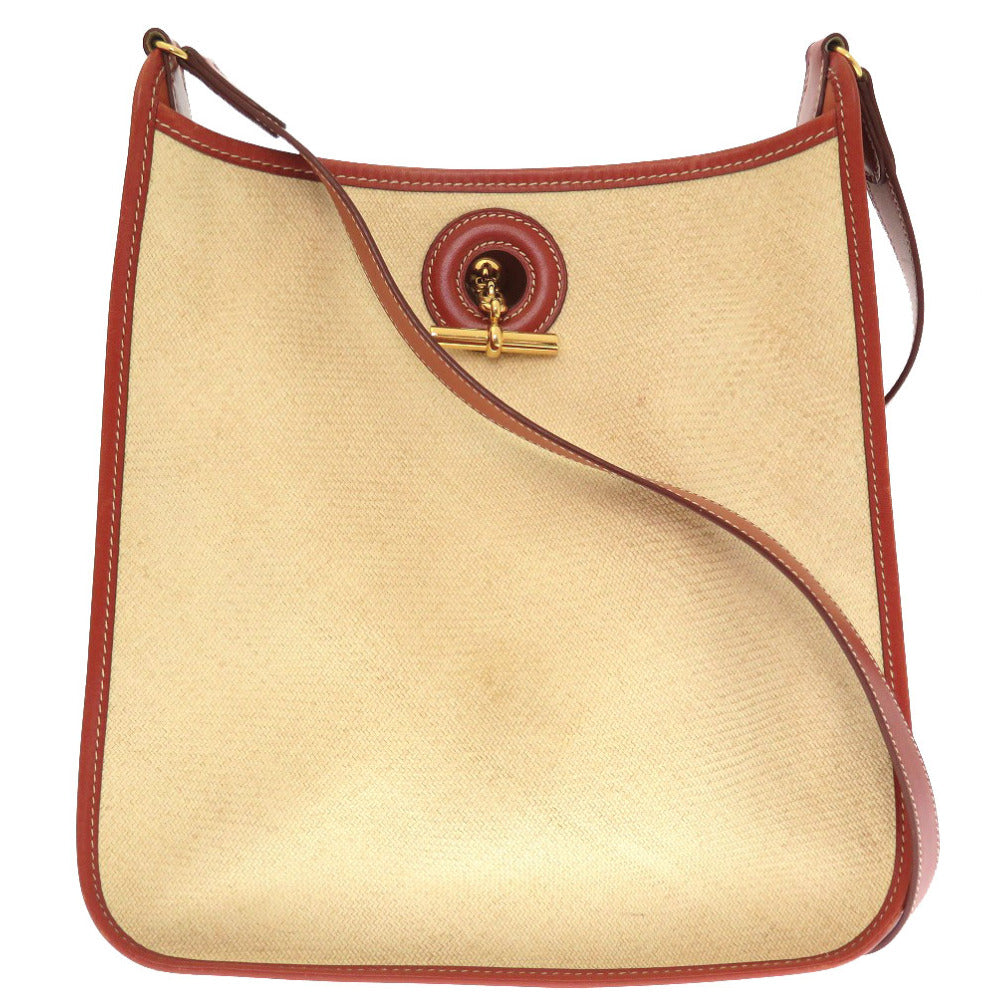 Hermes Shoulder Bag Straw Vespa Pm Women Beige