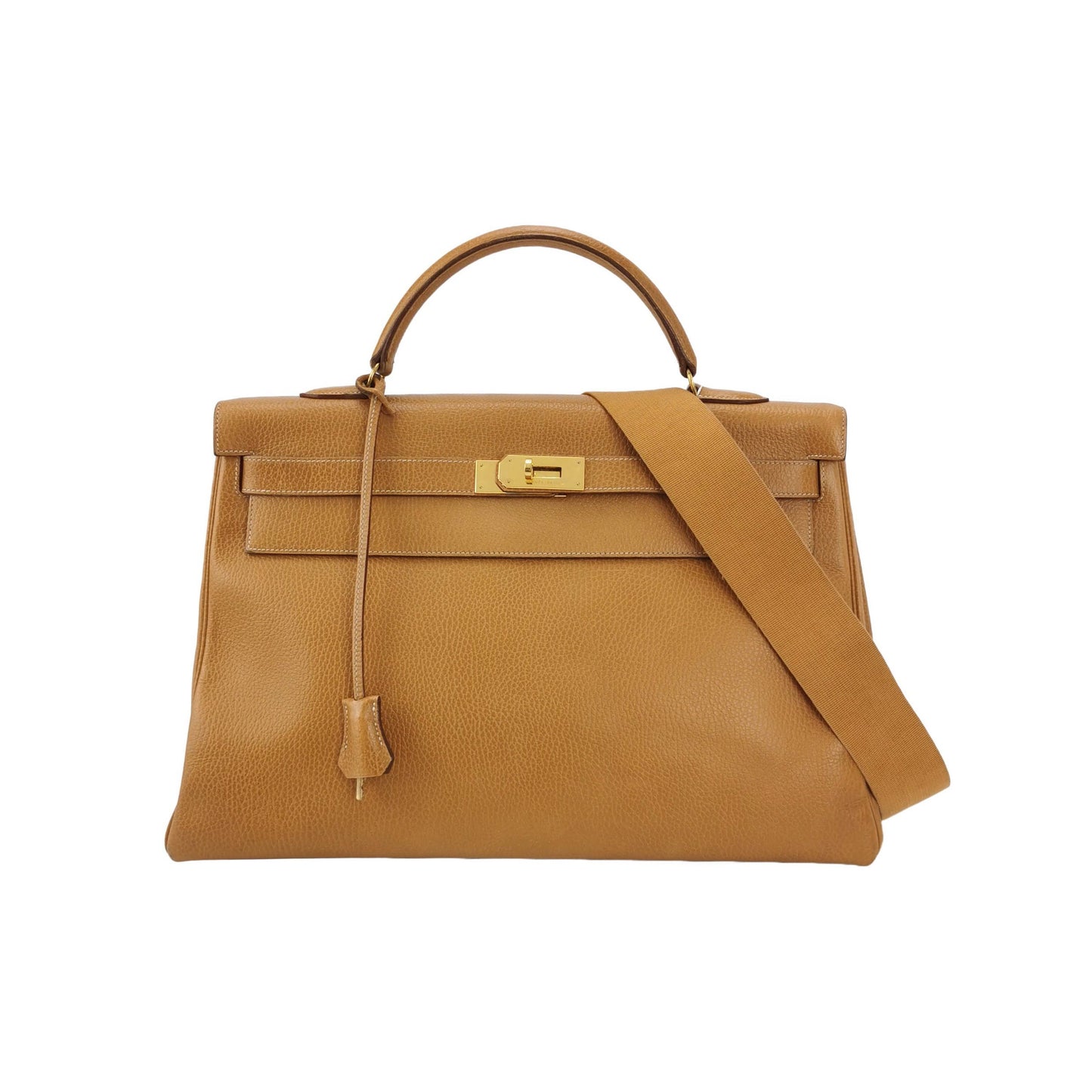 Hermes Kelly Retourne Togo Hardware Handbag Leather Gold Travel Bag