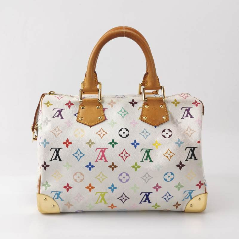 Louis Vuitton x Takashi Murakami Speedy 30 White Multicolor Handbag White Multicolor