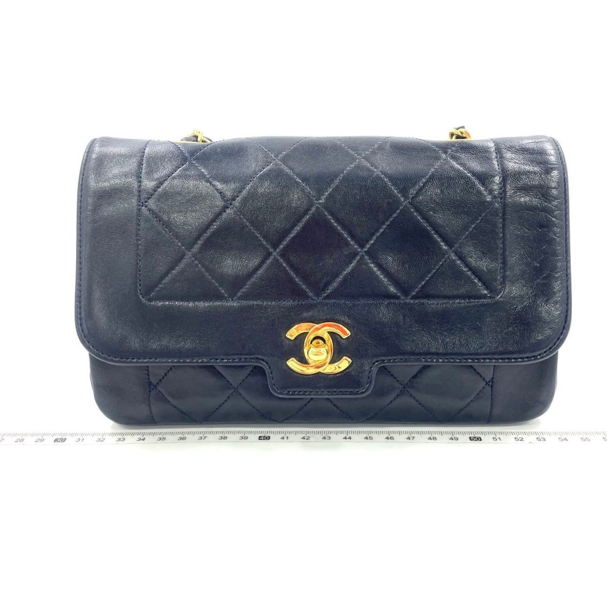 Chanel Diana CC Flap Lambskin 24k HW Black Gold Small Leather Shoulder Bag