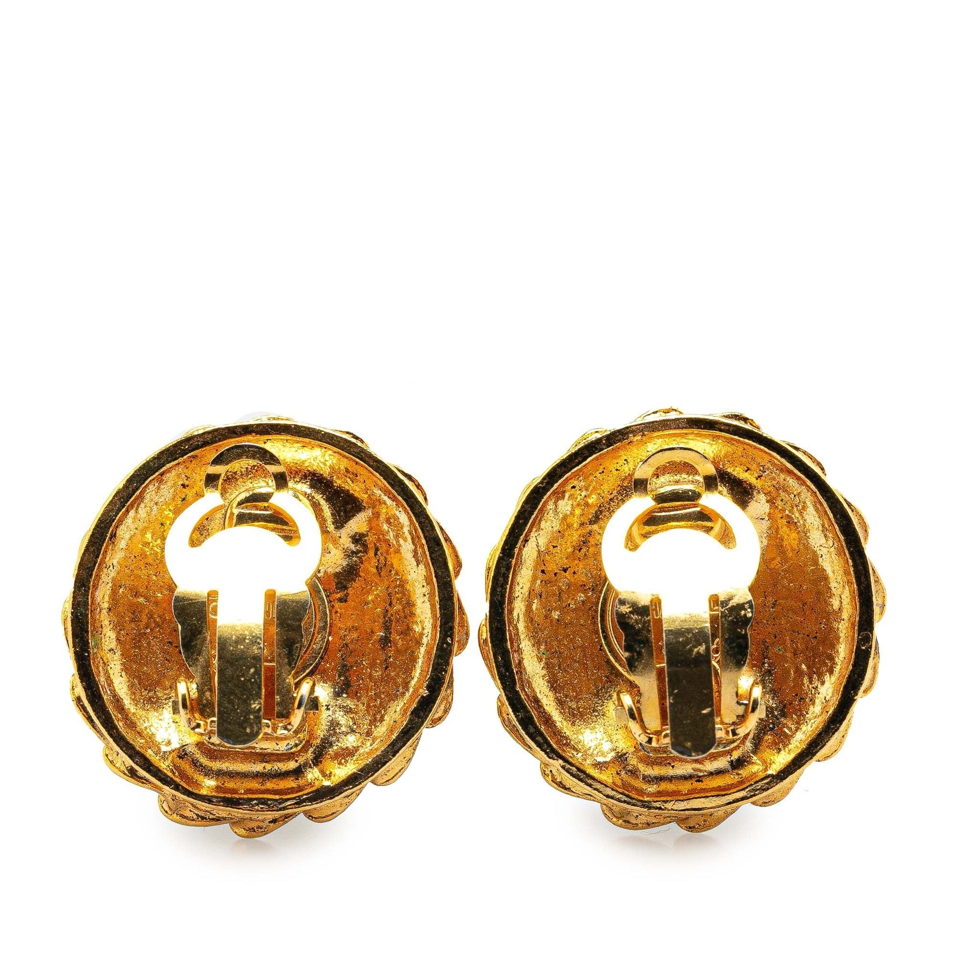 Gold Chanel Gold Plated Mademoiselle Clip On Earrings