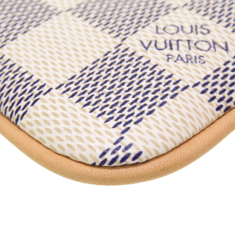 Louis Vuitton Pouch N60027 Damier Azur Accessory Canvas White Clutch Bag