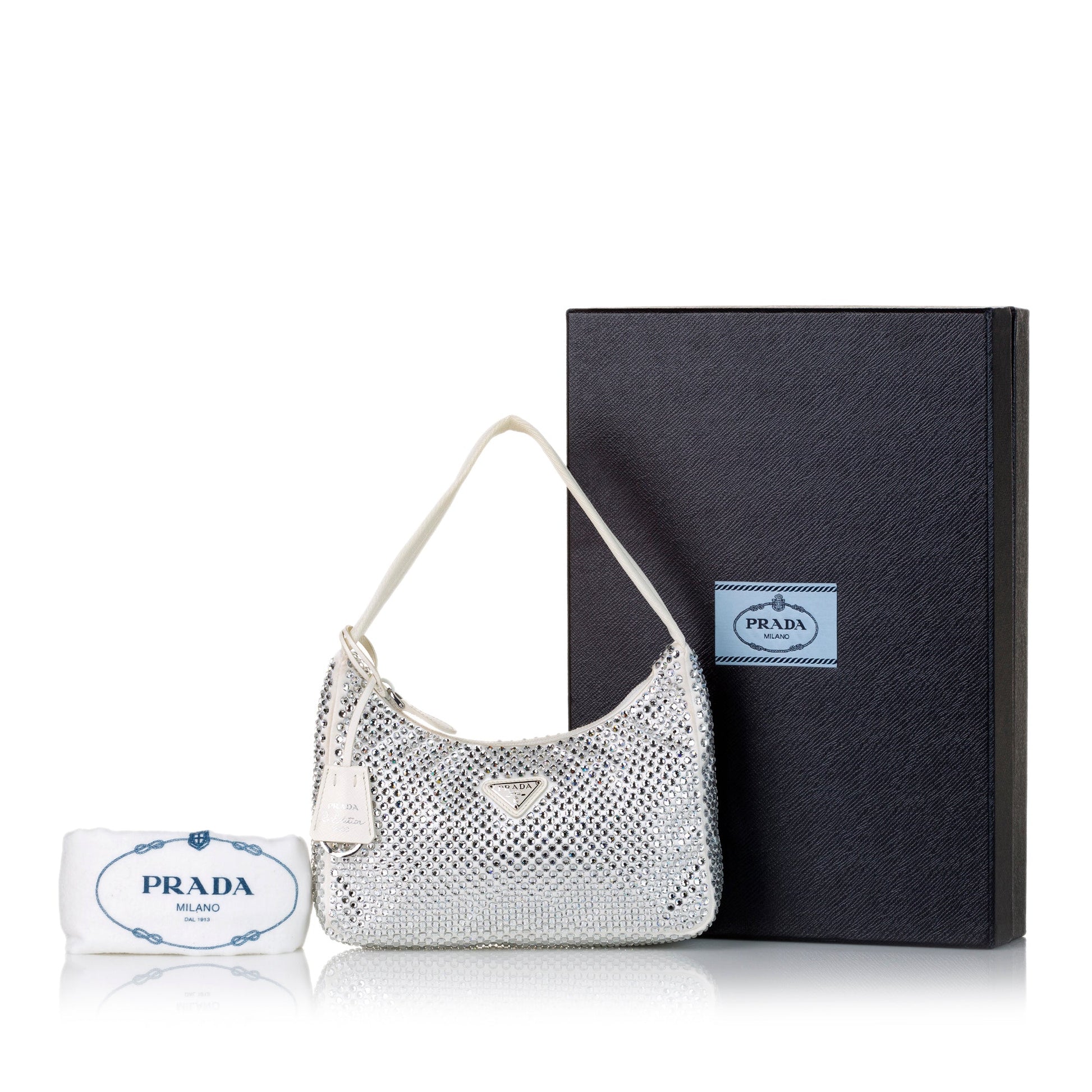 Prada Re Edition Crystal Luxury Handbag Satin Mini Travel Bag