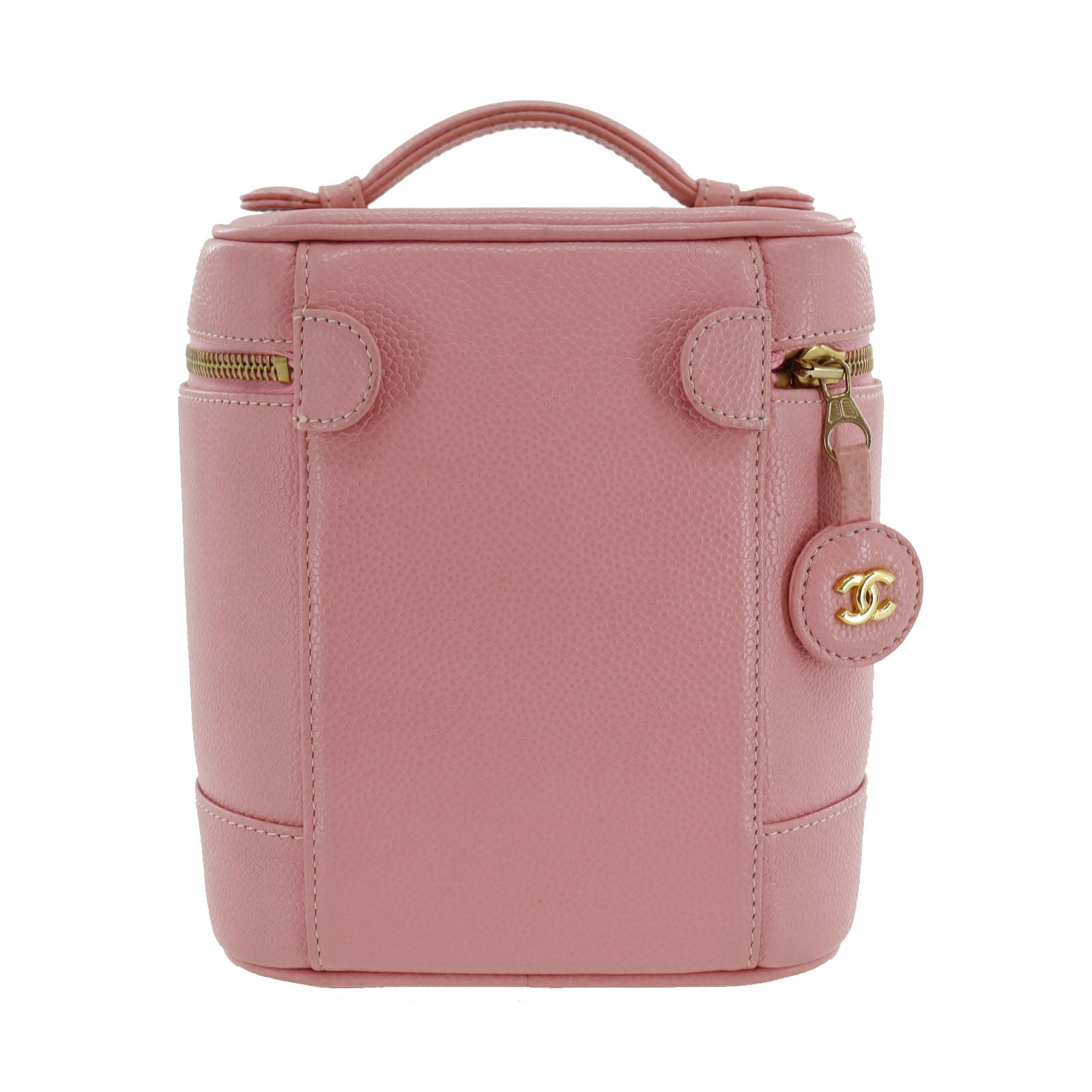 CHANEL CC  Handbag Vanity Pink Caviar Skin Leather   France #CS540