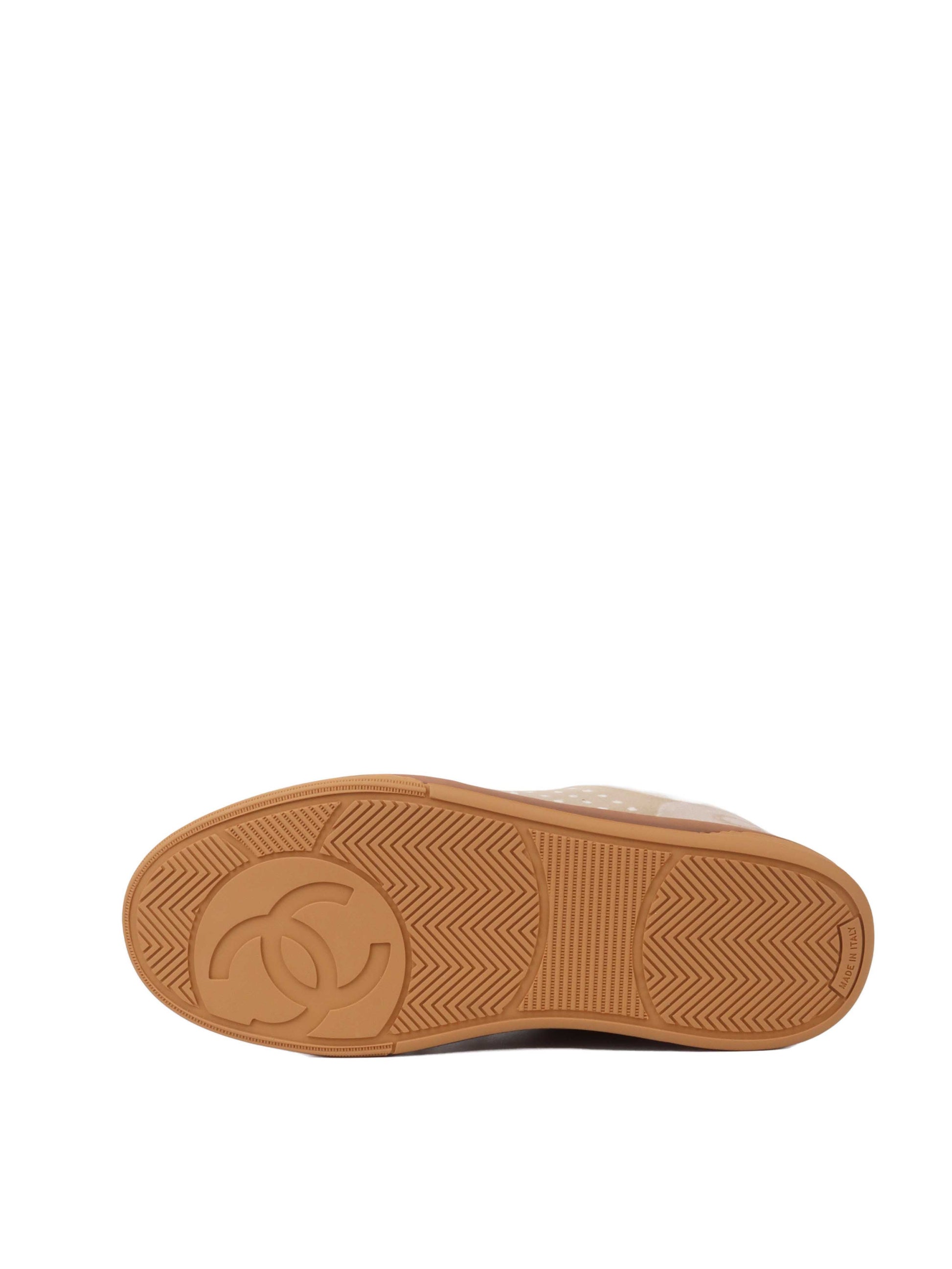 Chanel Pink/Neutral Velvet, Suede, Wool Sneakers Size 37.