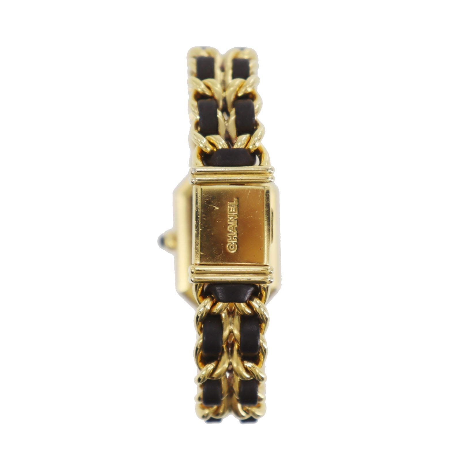 CHANEL Premiere Discontinued Wristwatches M Gold Black Quartz Swiss #CO496 S