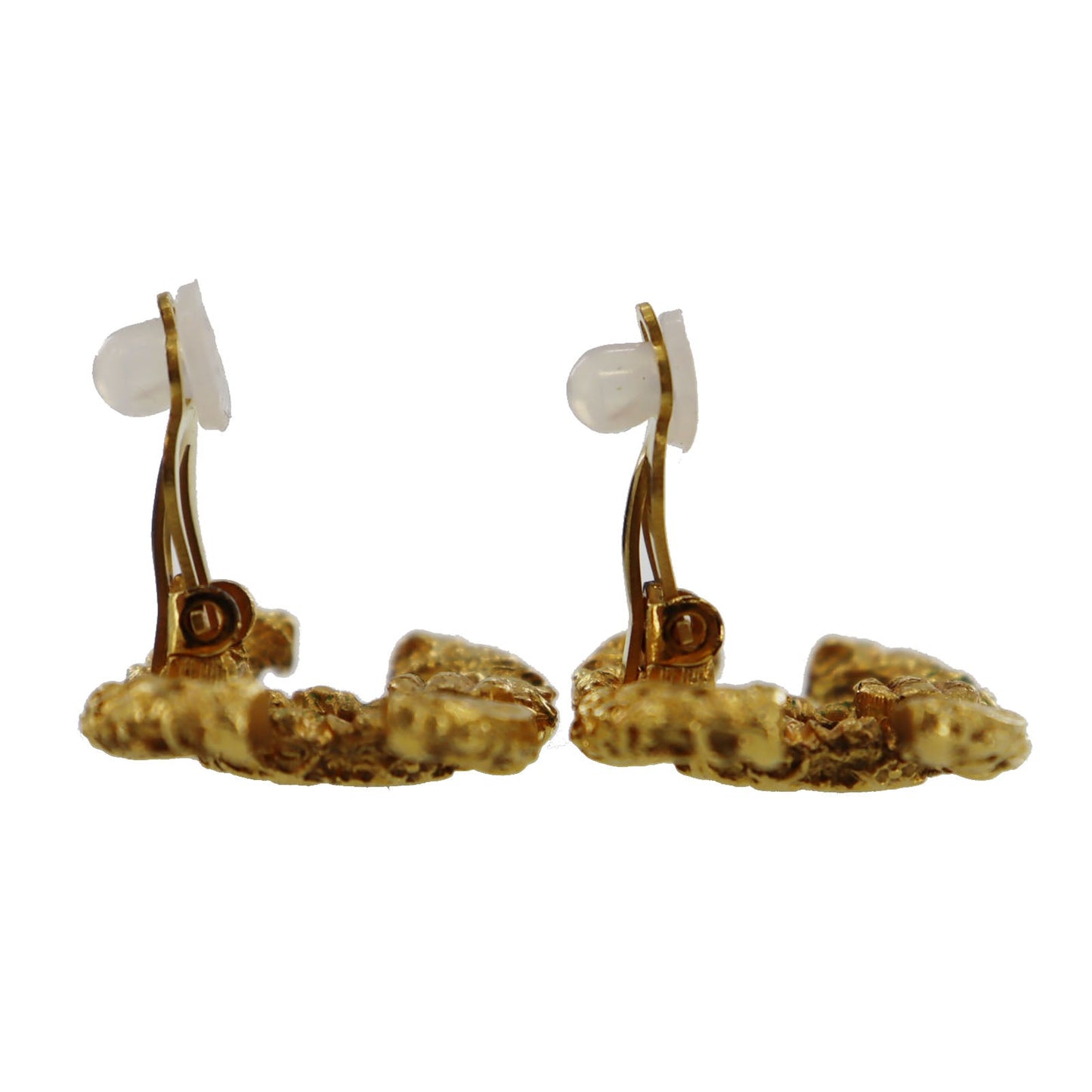 CHANEL CC Logos Earrings Gold Clip-On   03A  #AG849