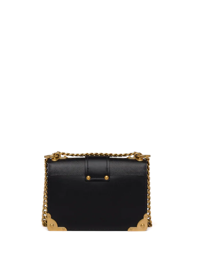 Prada Cahier Shoulder Bag Leather Black