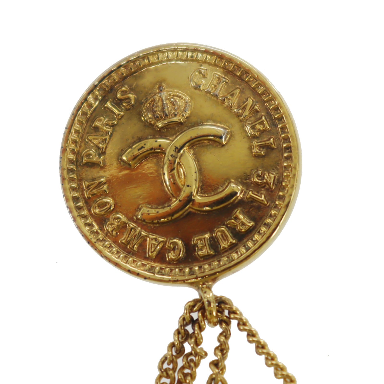 CHANEL CC Logo  Matelasse Swing Pin Brooch Gold Plated 26   #BX144 S