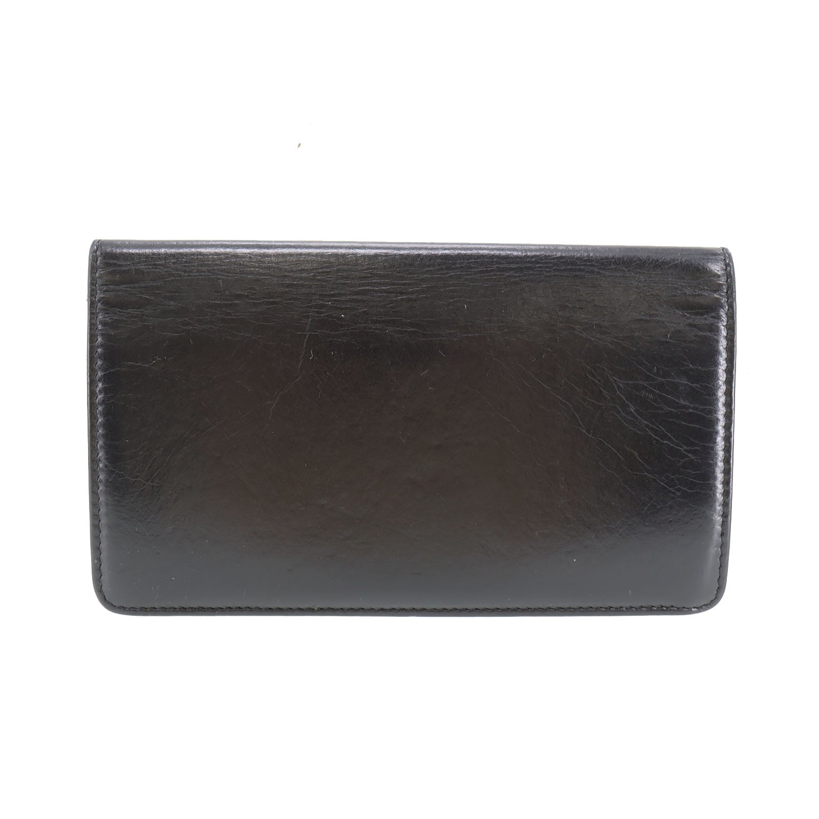 CHANEL Long Wallet Black Leather #AH498