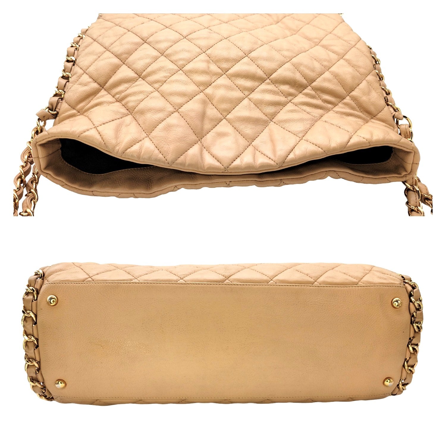 Chanel Quilted Chain Me Hobo Beige Clair