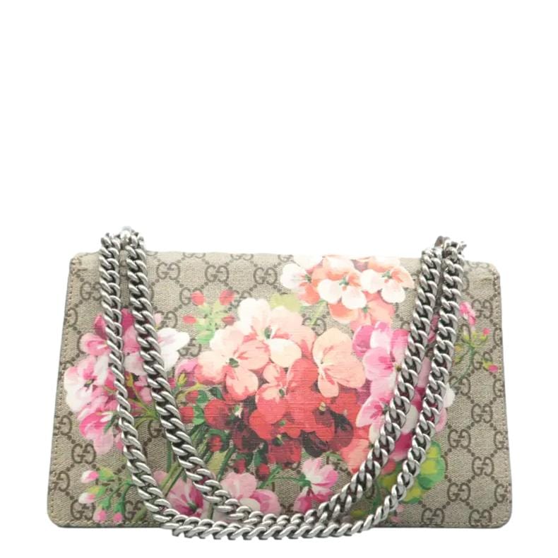 Gucci Dionysus Blooms Supreme Shoulder Bag Canvas Beige