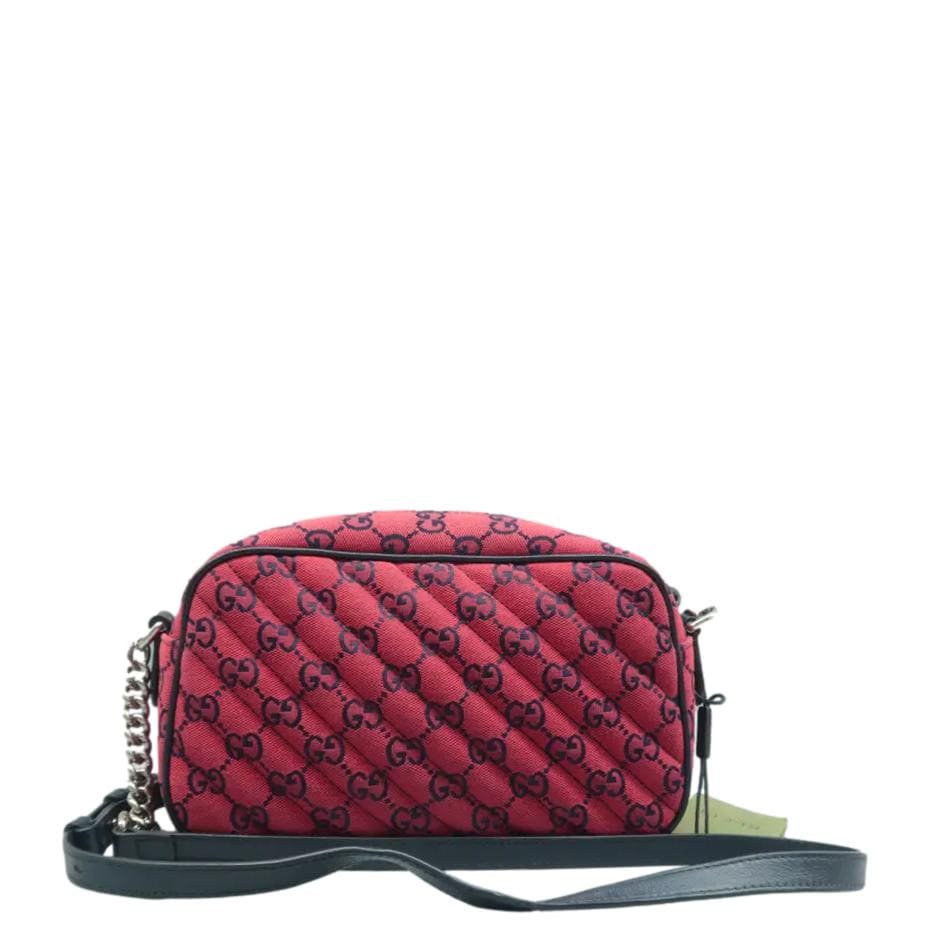 Gucci Marmont Embroidered Diagonal Chain Shoulder Bag Monogram