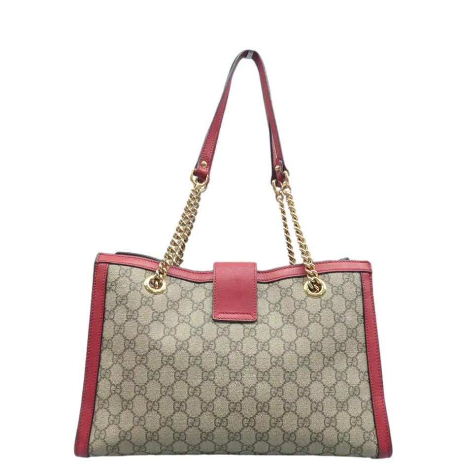 Gucci Padlock Supreme Tote Bag Canvas Red