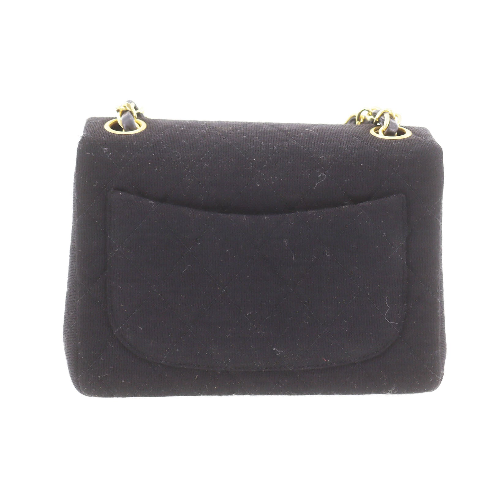 CHANEL Matelasse Crossbody Shoulder Bag Black Cotton #AF580