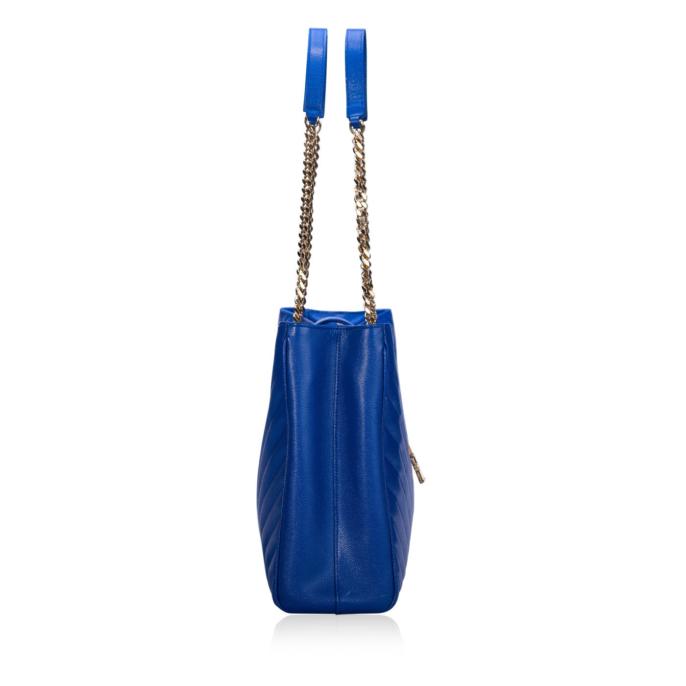 YSL Saint Laurent Grained Tote Leather Matelasse Shoulder Bag