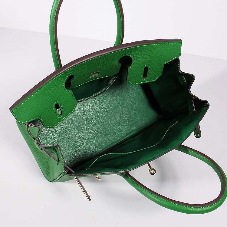 Hermes Luxury Cm Birkin Bag Togo With Strap Leather Green Travel Bag