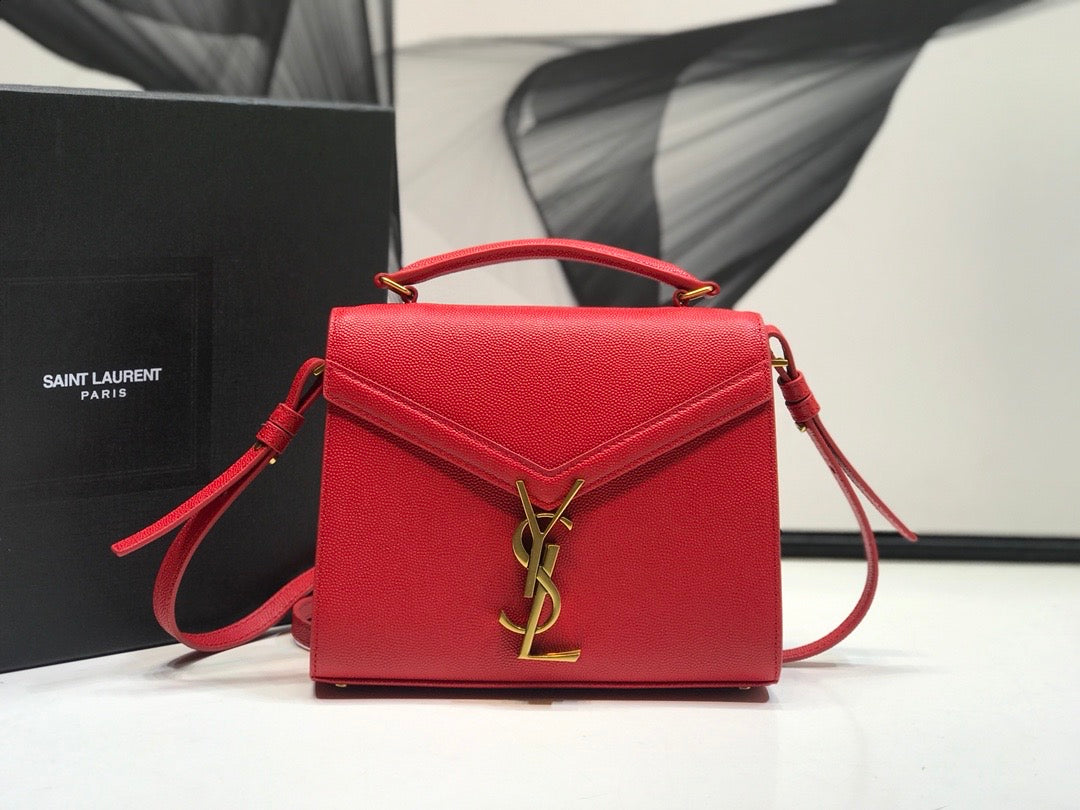 YSL Saint Laurent YSL Top Quality Cassandra Metop Qualityum Top Red Travel Bag