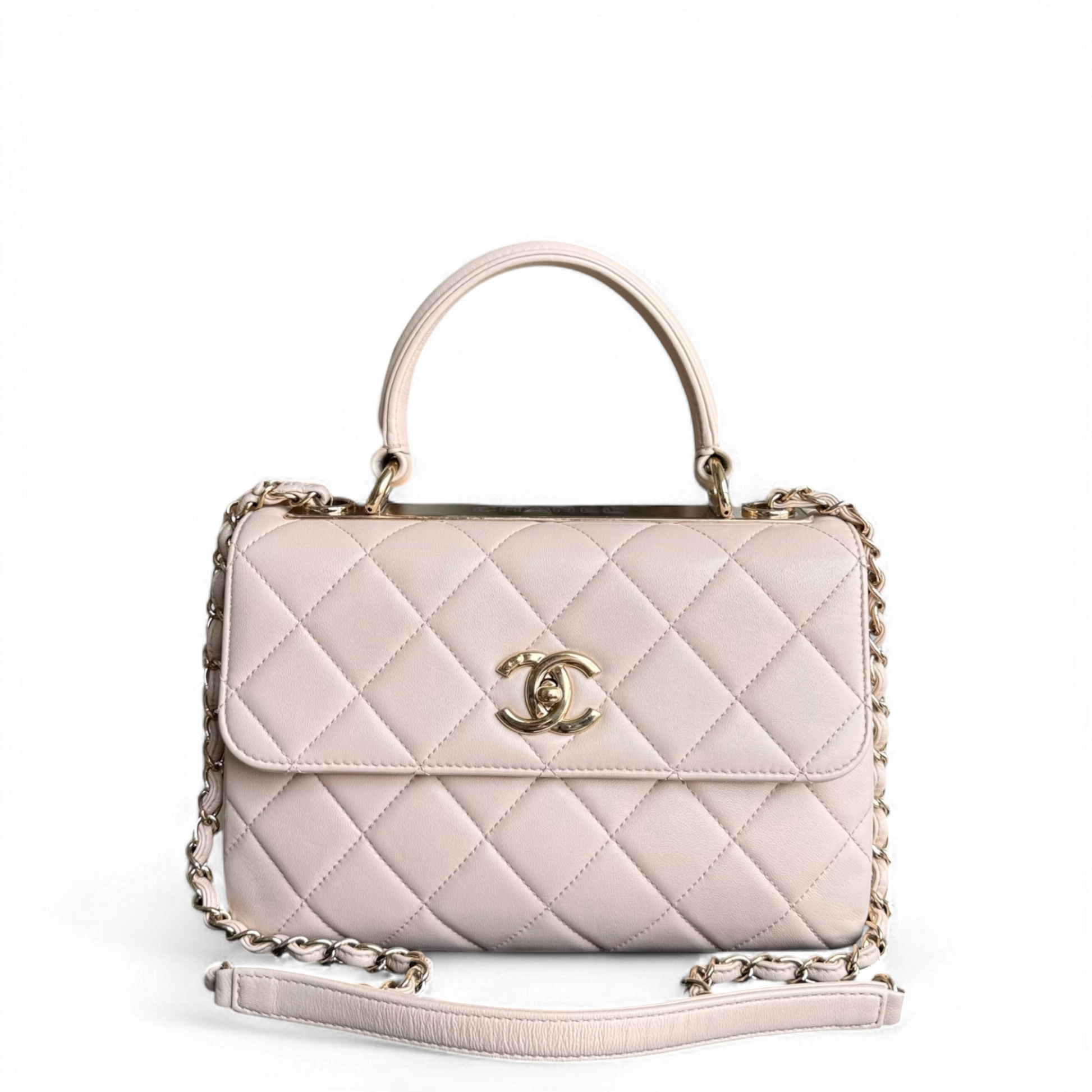 Chanel Trendy CC Small - Quitled Lambskin Light Beige Gold Hardware Series 24