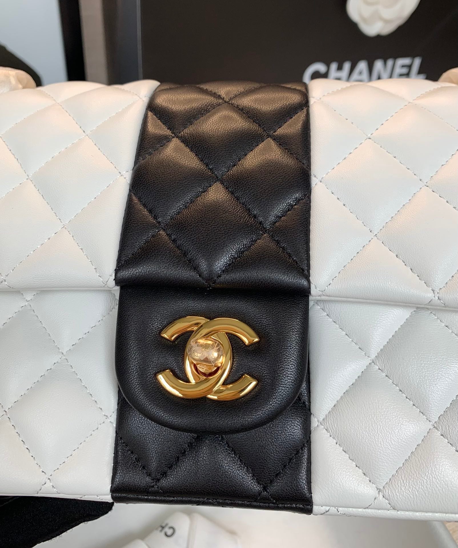 CHLMini 9.8in 25cm White Flap Mini Bag