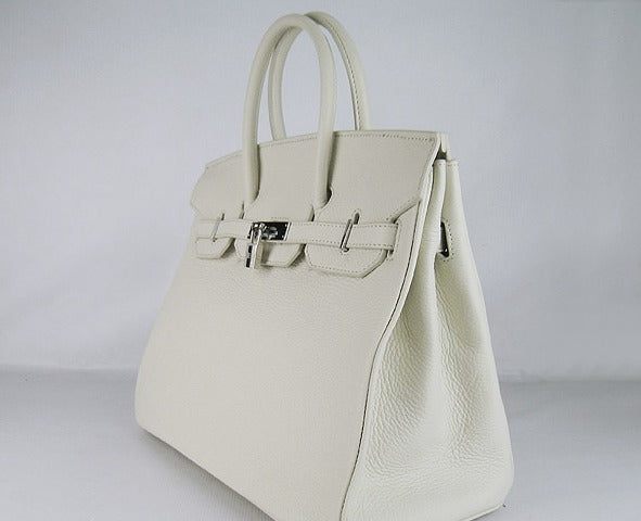 Hermes Luxury Birkin Cm Togo Handbags Leather Beige Travel Bag