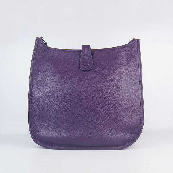 Hermes Luxury Evelyne I Handbag Purple Silver Travel Bag