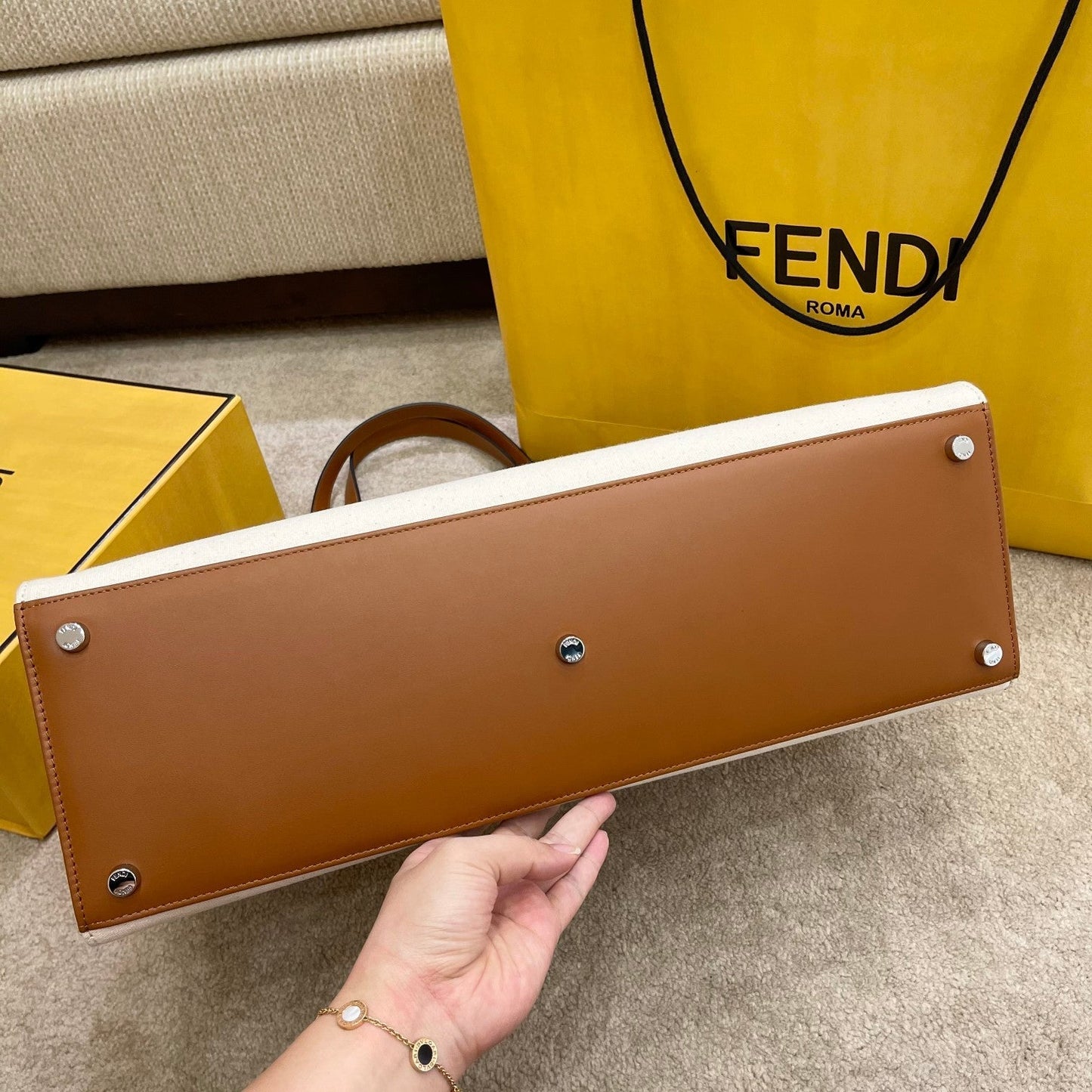 Fi Tote Bag For Women Handbags Ff Canvas Brown