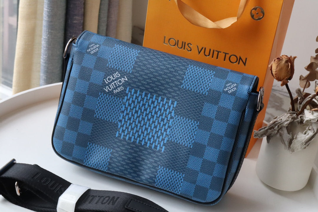 Top Quality Stutop Qualityo Messenger Damier Graphite Blue Crossbody Bag