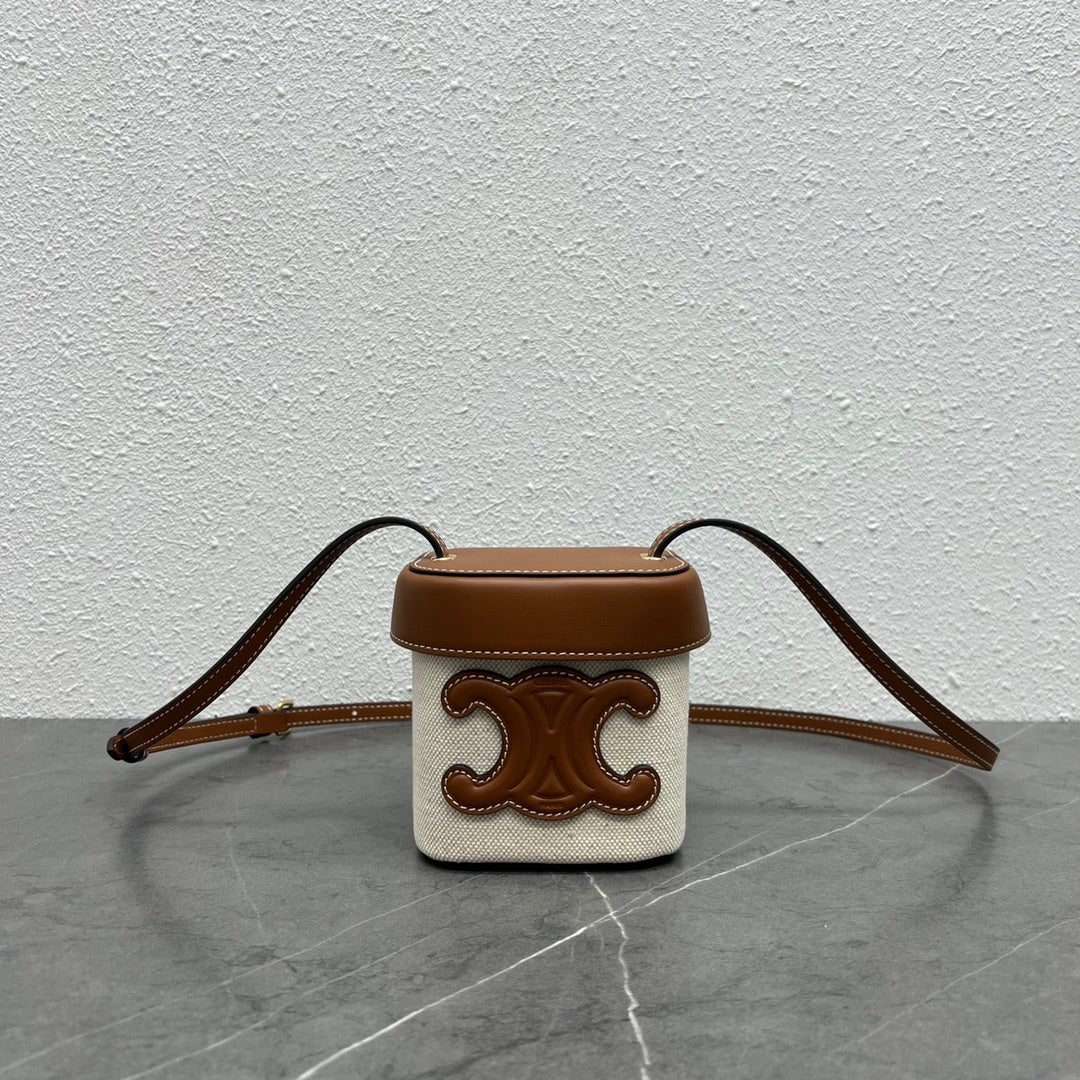Top Quality Box Cuir Triomphe In Textile Tan Small Travel Bag 4In11Cm 3395